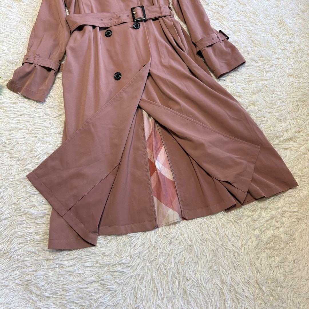 【ブルーレーベルクレストブリッジ】美品♡トレンチコート チェック ピンク 36