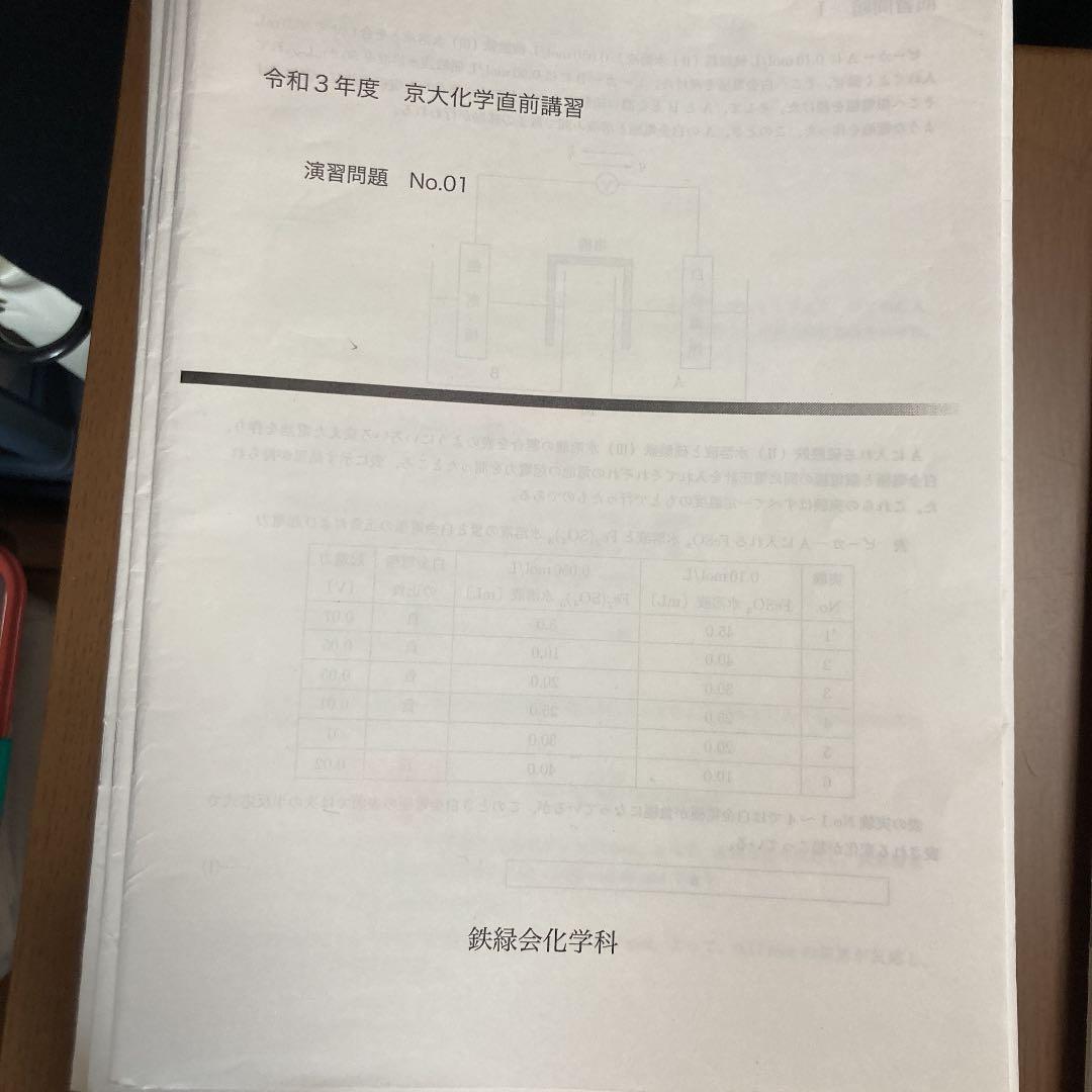鉄緑会　京大対策　夏季冬季講習　予想問題や授業ノート
