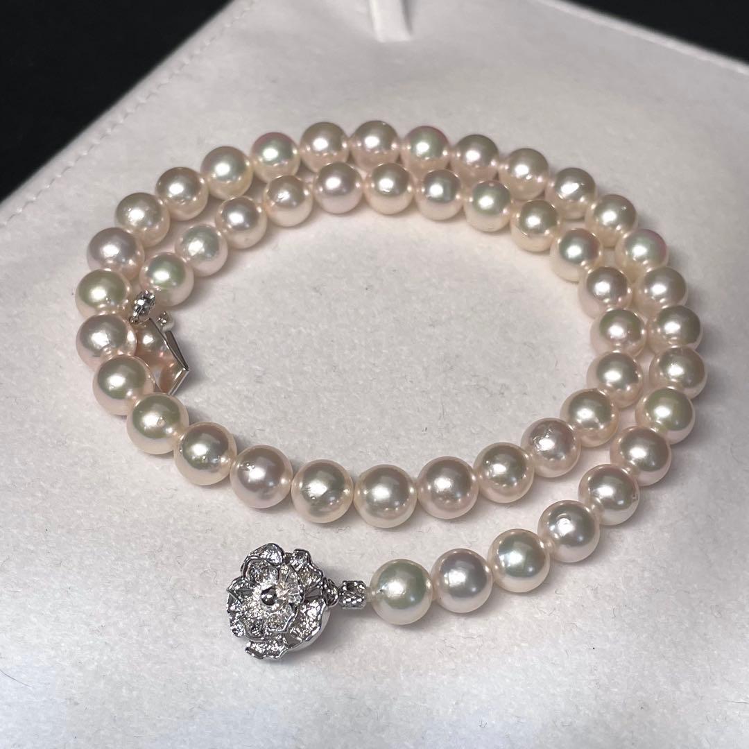【高島屋 大珠 】美品 あこや真珠パールネックレス 8.0-8.4mm テリ強