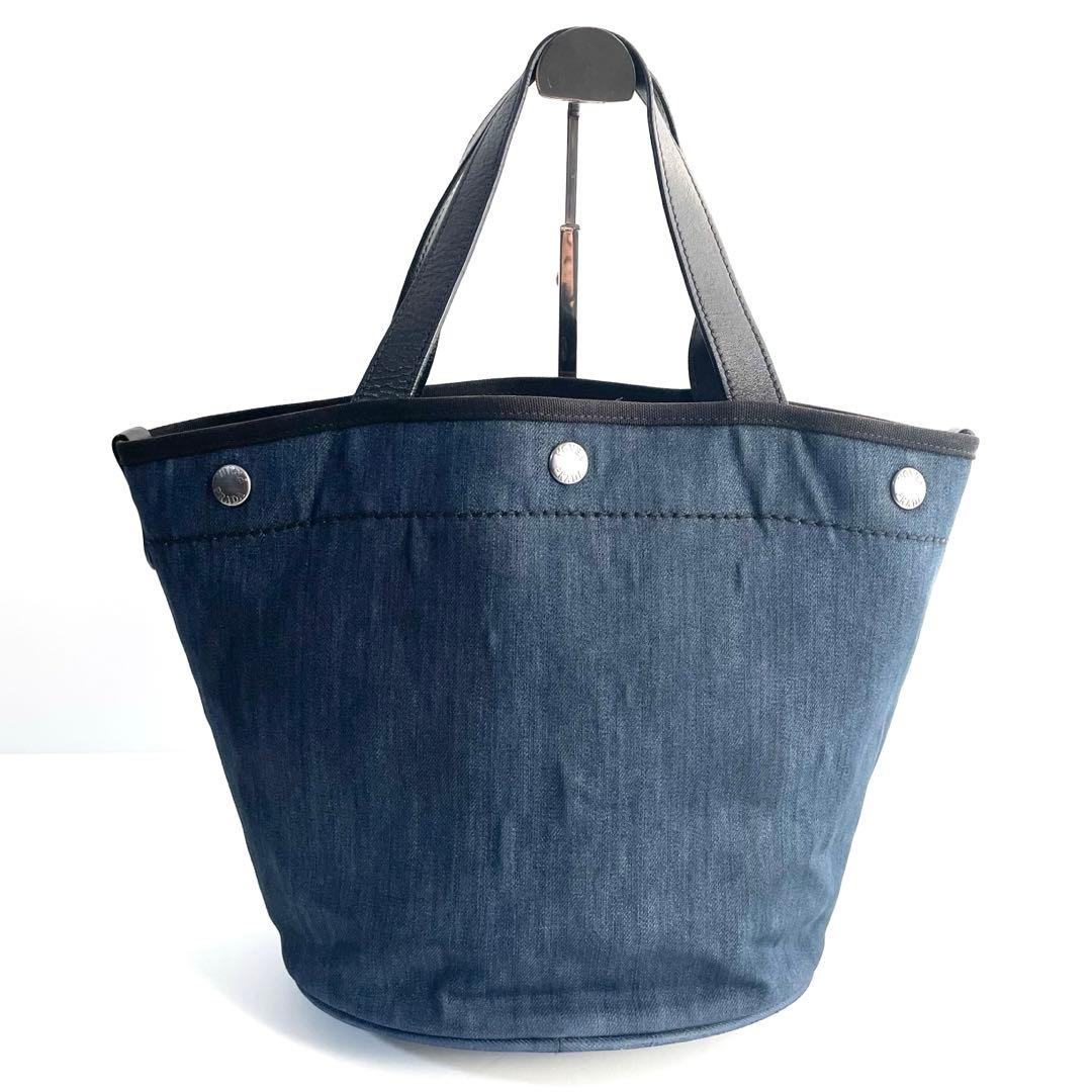 【美品】PRADA プラダ 2way カナパ トートバッグ バケツ型 デニム