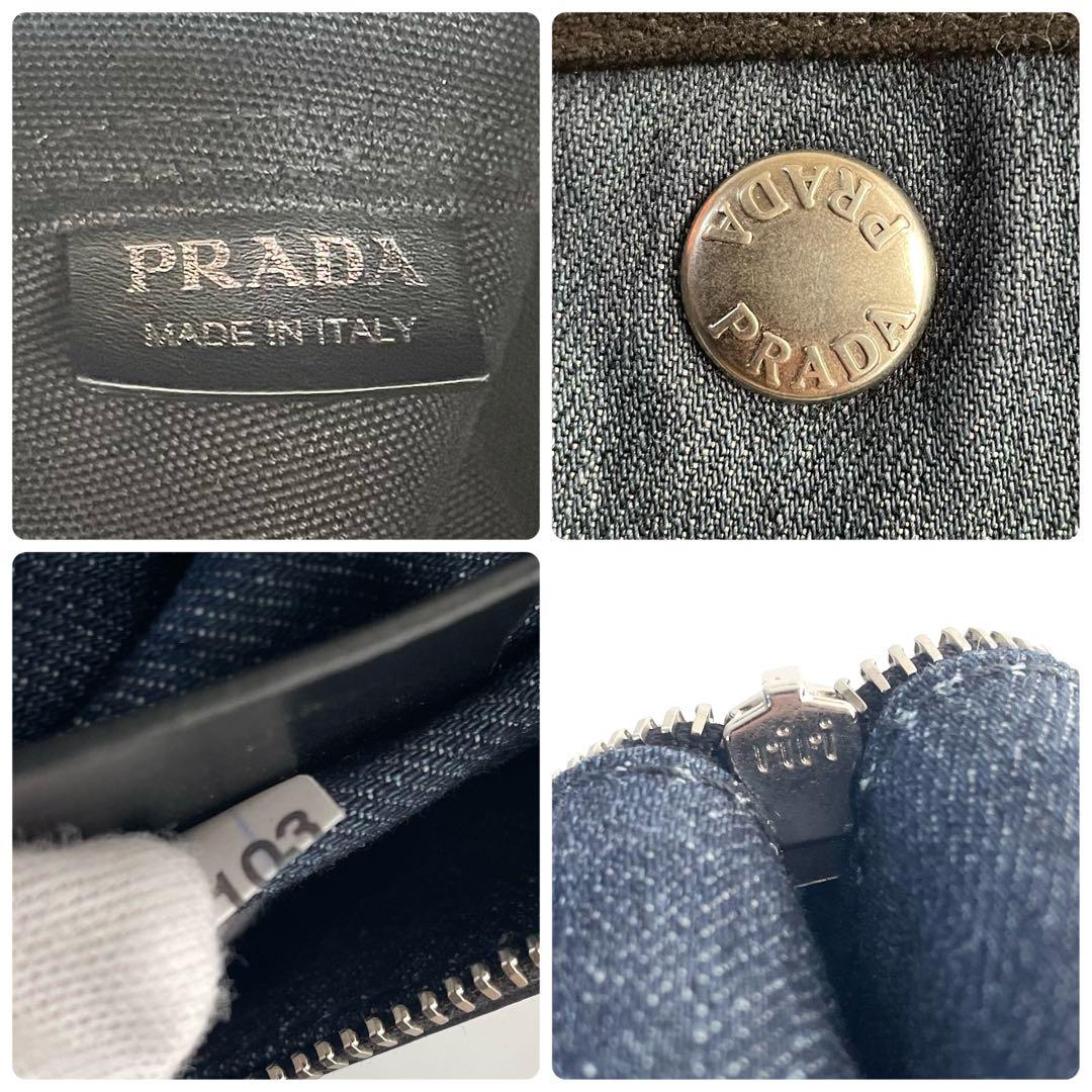 【美品】PRADA プラダ 2way カナパ トートバッグ バケツ型 デニム