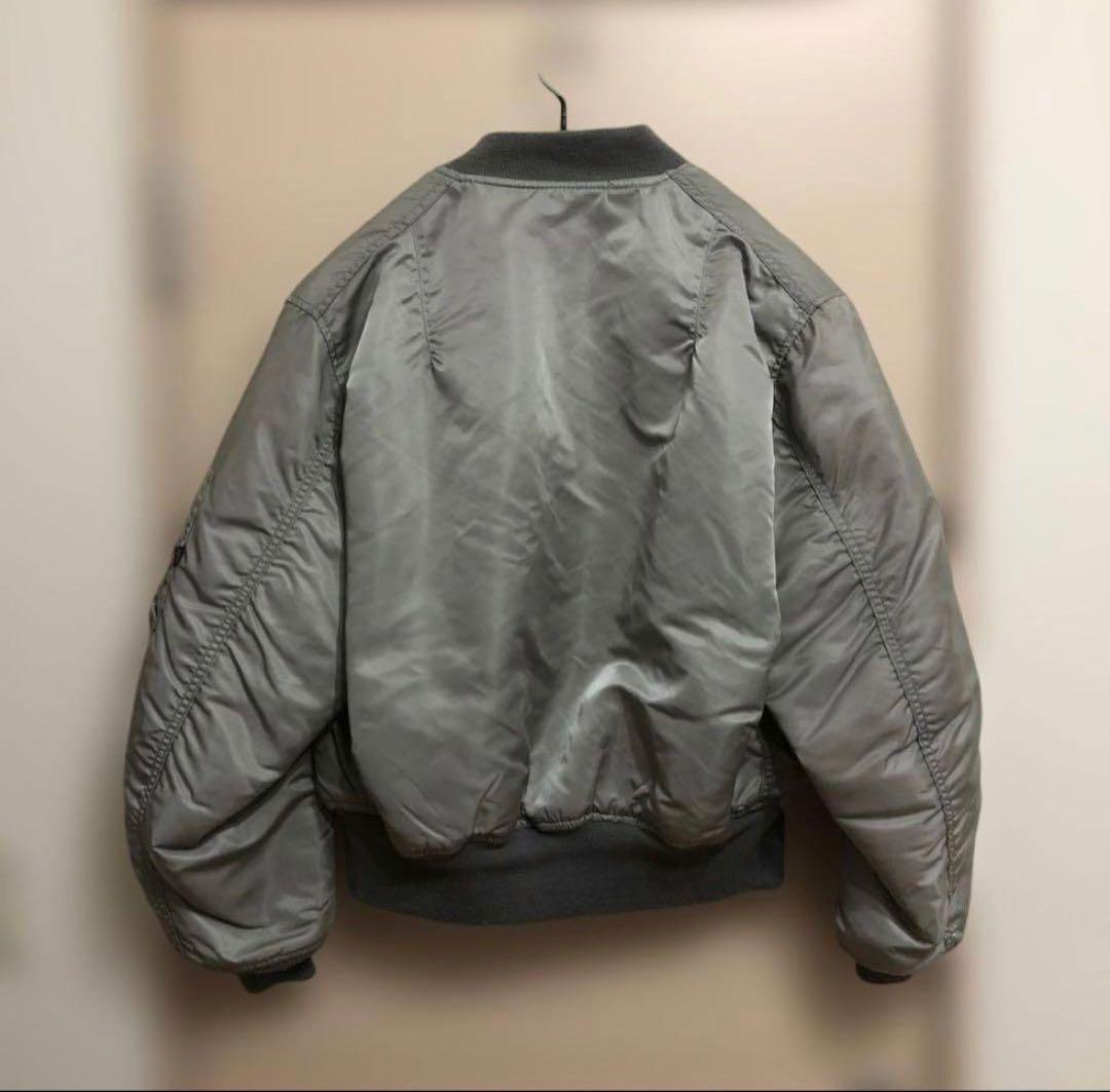 希少カラー 90s USA製 ALPHA INDUSTRIES MA-1グレーL