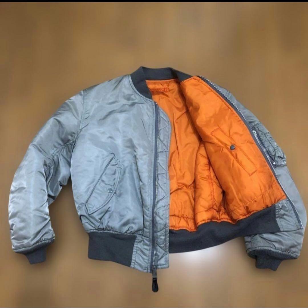 希少カラー 90s USA製 ALPHA INDUSTRIES MA-1グレーL