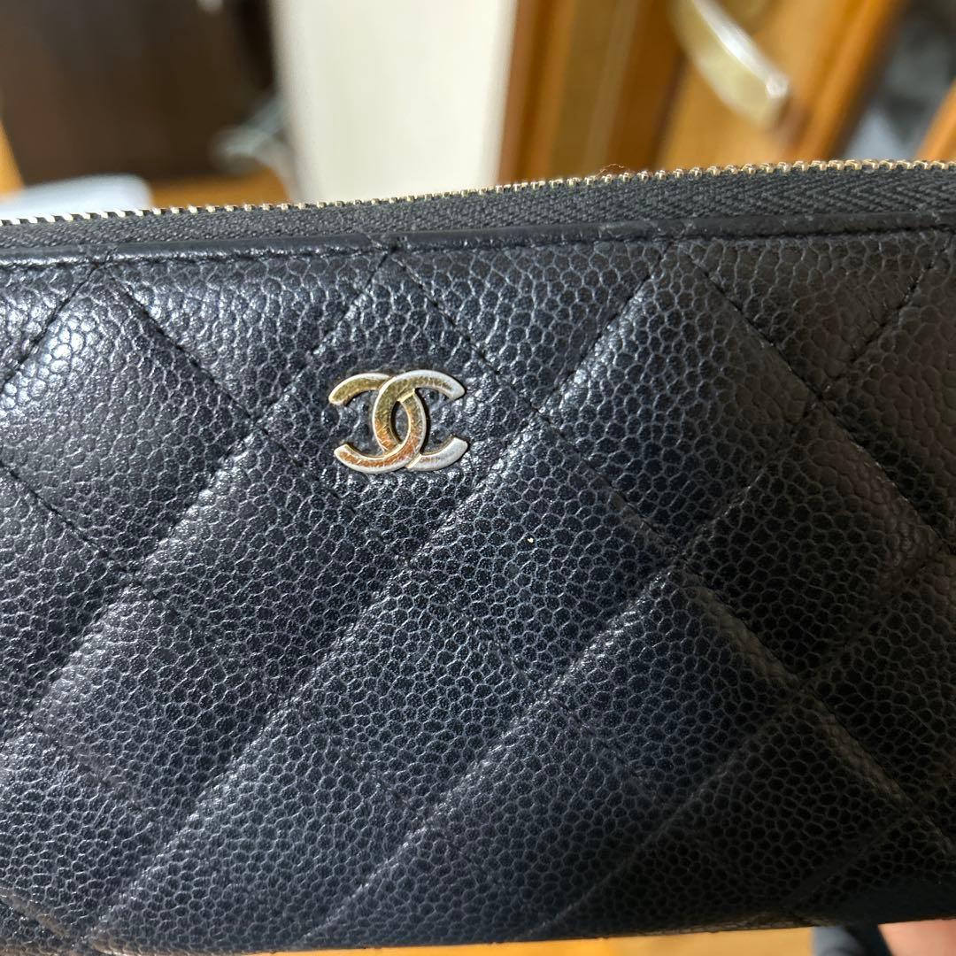 CHANEL シャネル キャビアスキン 黒 長財布