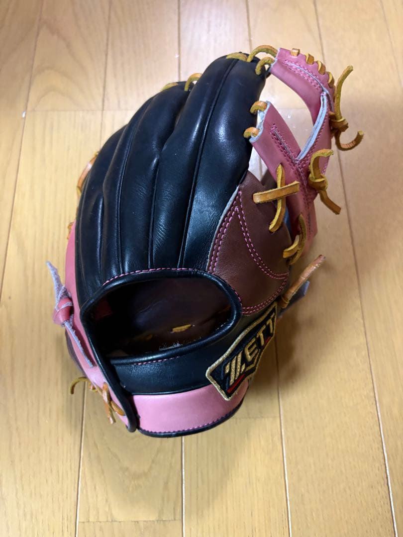ZETT 軟式グローブ 黒/ピンク 右投げ用
