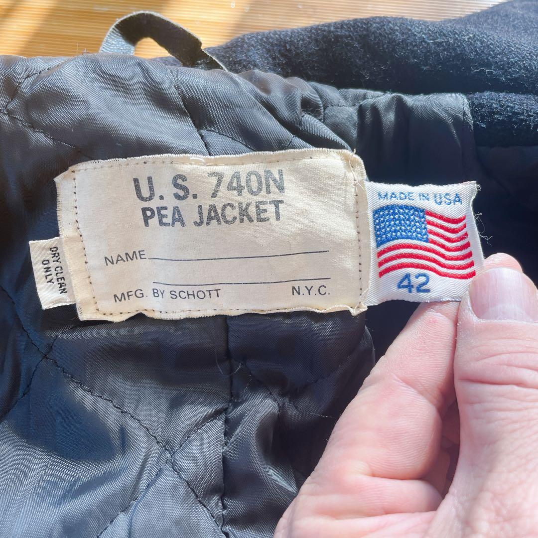 US NAVY Schott製 米軍 Pコート USA製 42