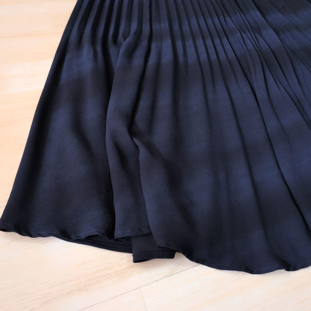 セルフォード ボウタイプリーツ ワンピース リボン 2WAY 襟 マキシ丈 36