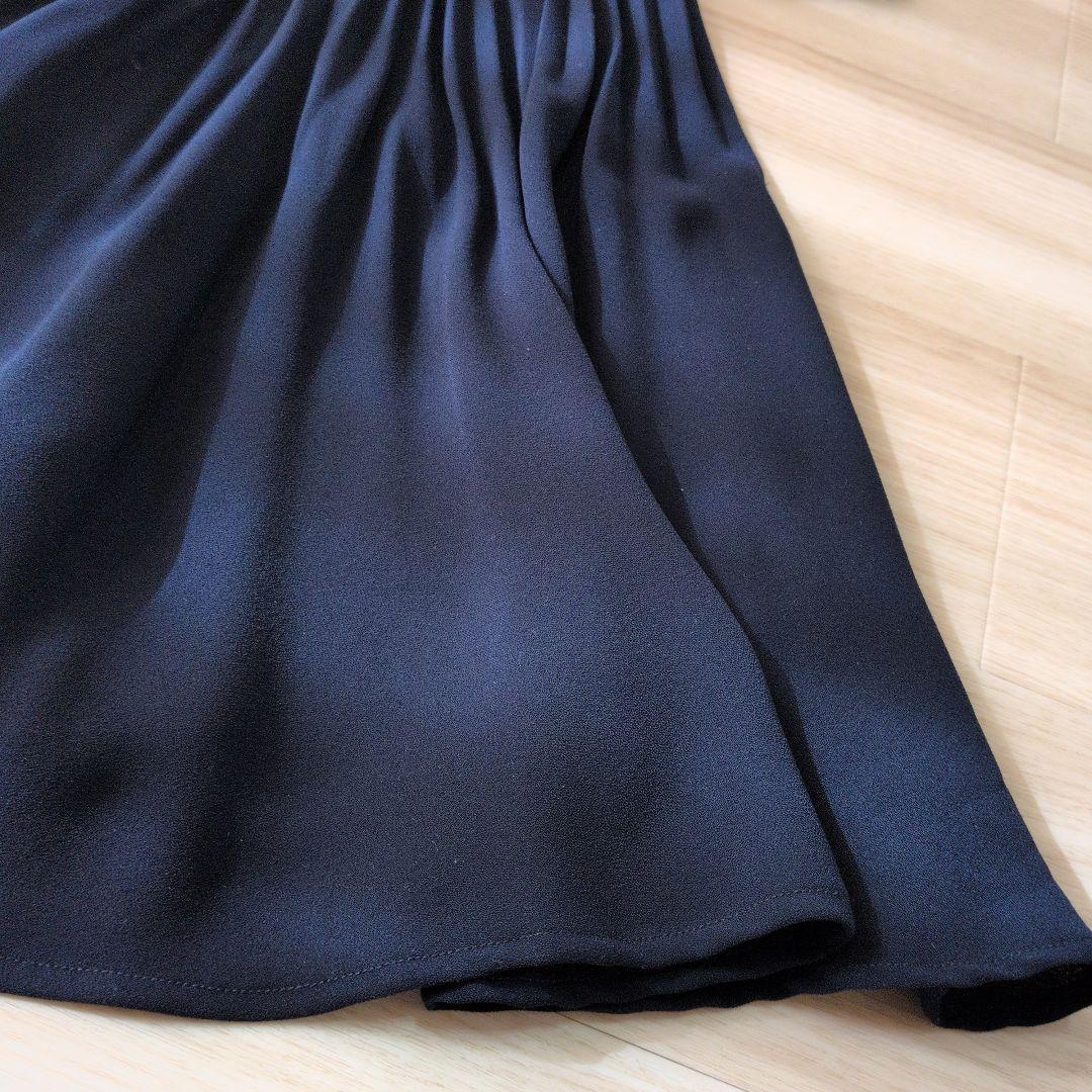 セルフォード ボウタイプリーツ ワンピース リボン 2WAY 襟 マキシ丈 36