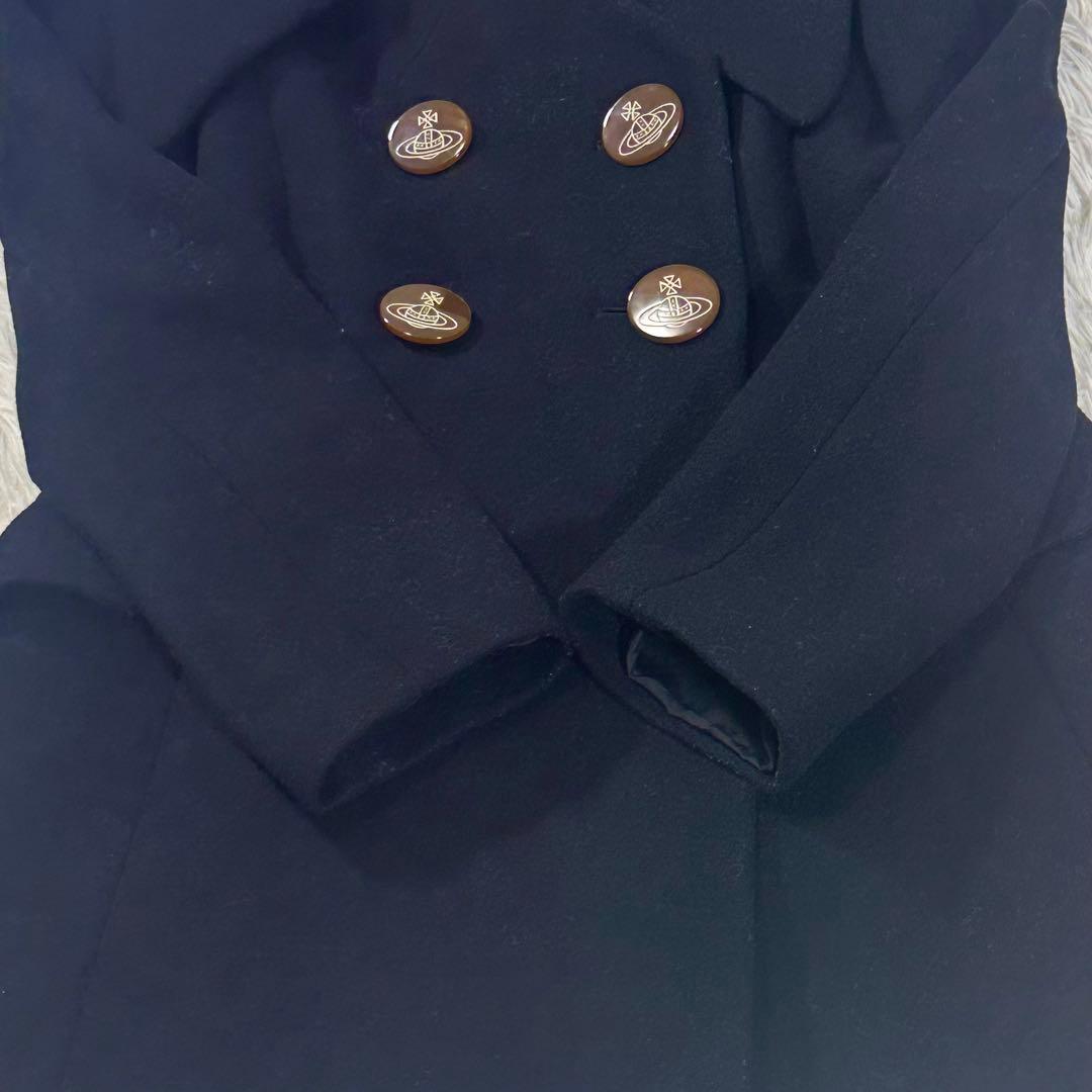 ヴィヴィアンウエストウッドレッドレーベルピーコートオーブボタンブラック総柄 2