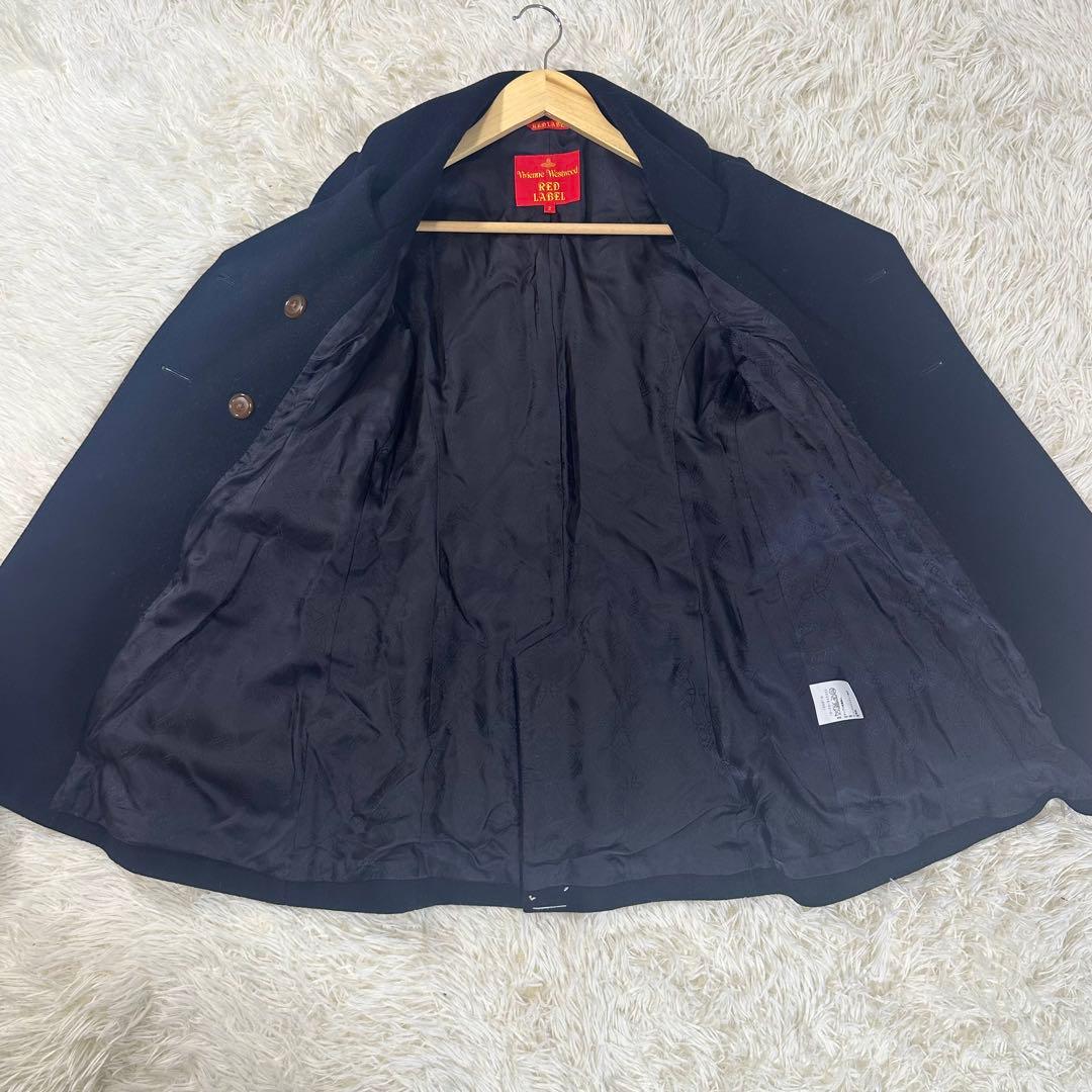 ヴィヴィアンウエストウッドレッドレーベルピーコートオーブボタンブラック総柄 2