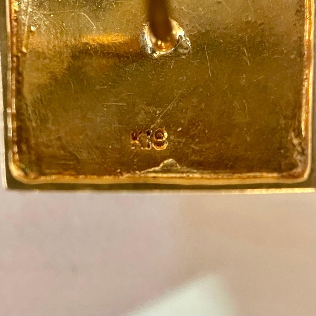 K18 刻印 翡翠 天然石 カフス 重量4.1㌘ アクセサリー ネクタイピン