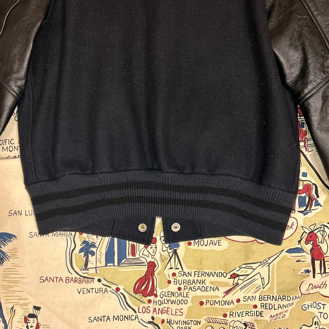 希少！GB SPORTS レザースタジャン ダークネイビー　USA製