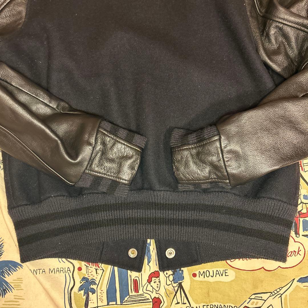 希少！GB SPORTS レザースタジャン ダークネイビー　USA製