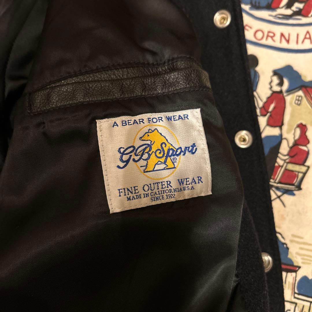 希少！GB SPORTS レザースタジャン ダークネイビー　USA製
