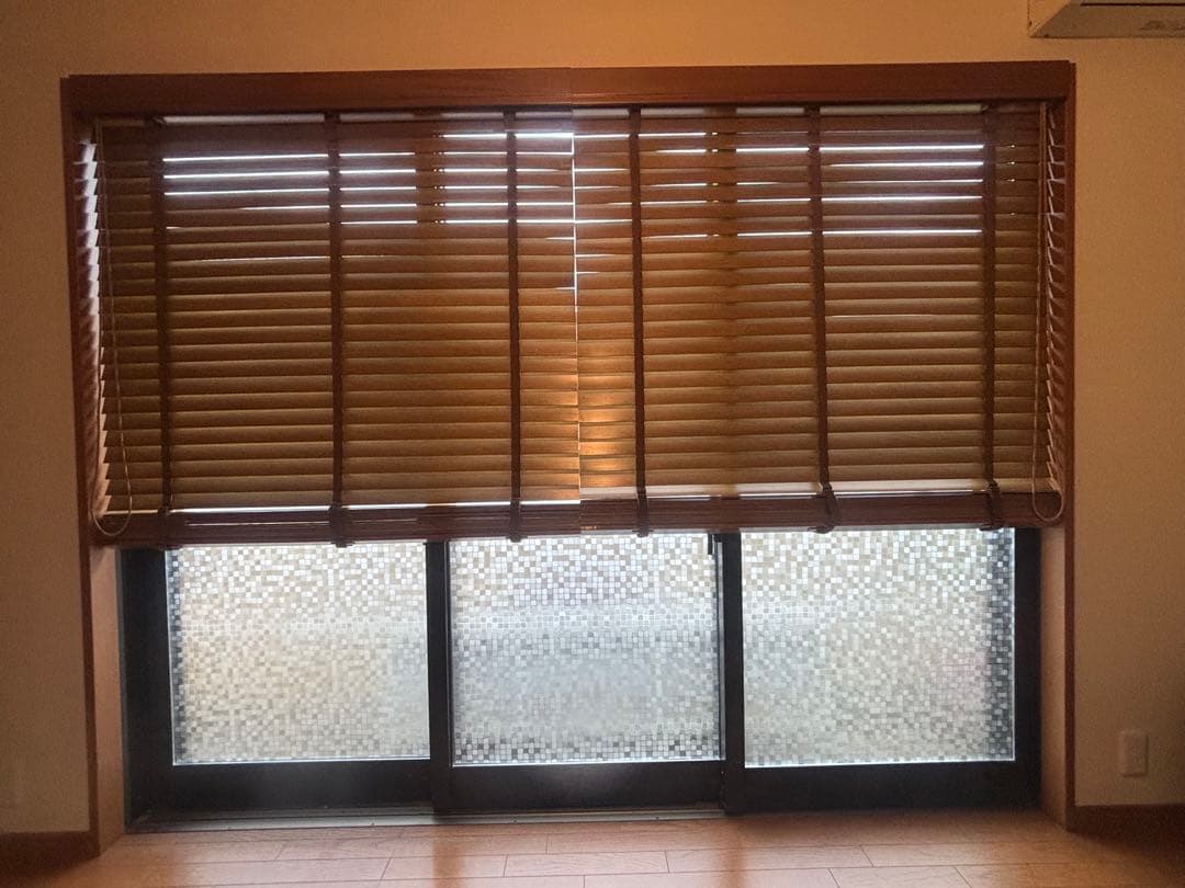 タチカワブラインド ウッドブラインド ライトブラウン立川×2台セット