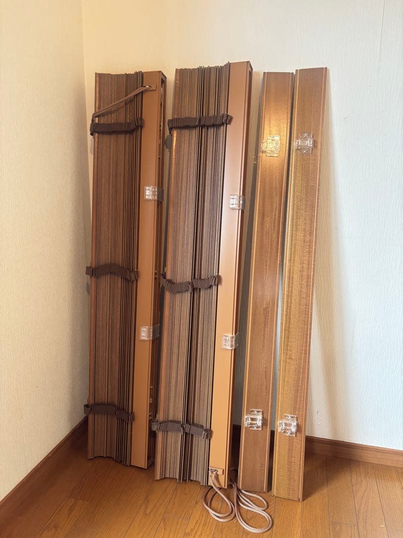 タチカワブラインド ウッドブラインド ライトブラウン立川×2台セット