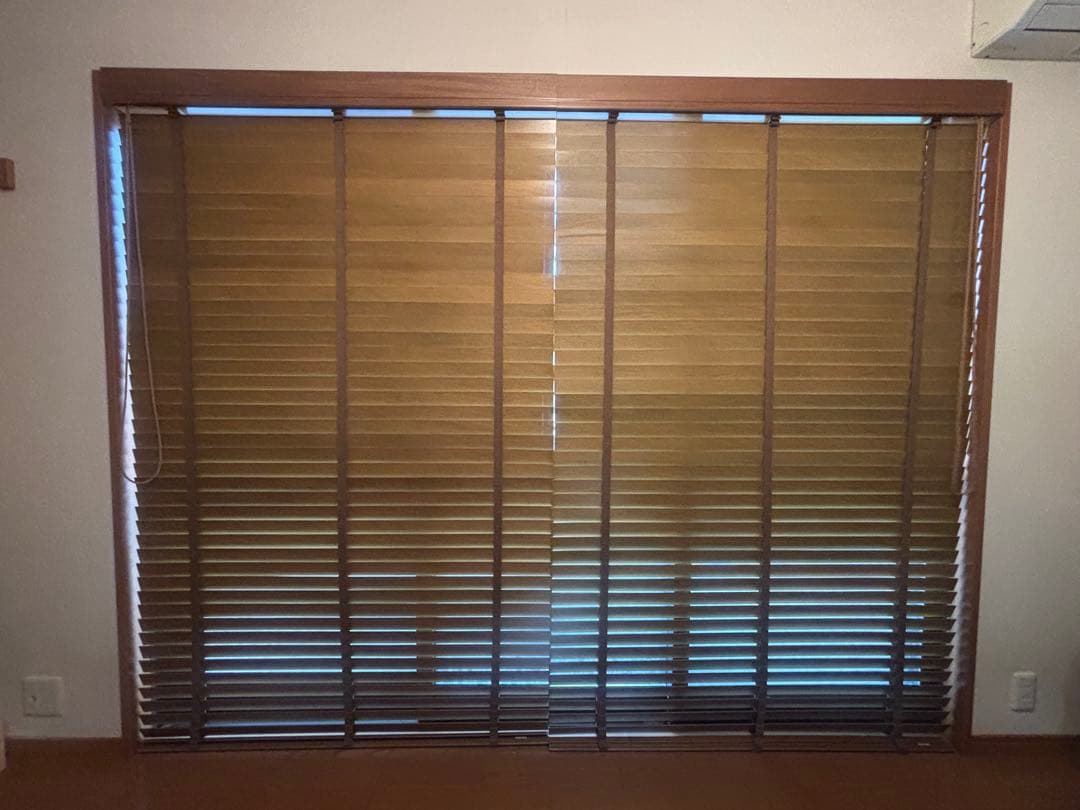 タチカワブラインド ウッドブラインド ライトブラウン立川×2台セット