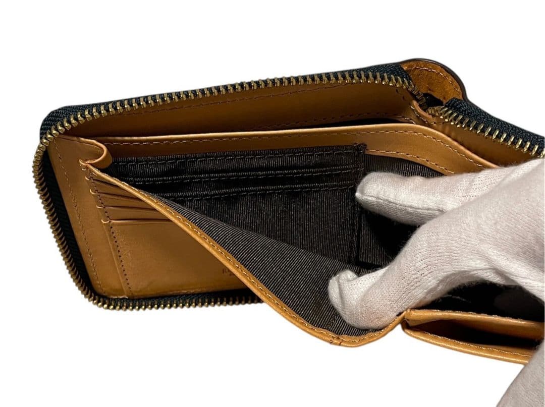 新品 ROCADO ロカド シェルコードバン 二つ折り財布 馬革 ダークグリーン