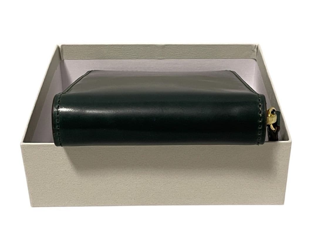 新品 ROCADO ロカド シェルコードバン 二つ折り財布 馬革 ダークグリーン