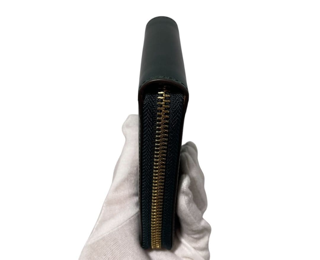 新品 ROCADO ロカド シェルコードバン 二つ折り財布 馬革 ダークグリーン