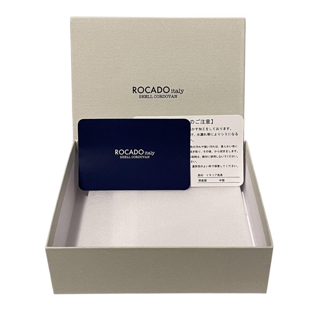 新品 ROCADO ロカド シェルコードバン 二つ折り財布 馬革 ダークグリーン