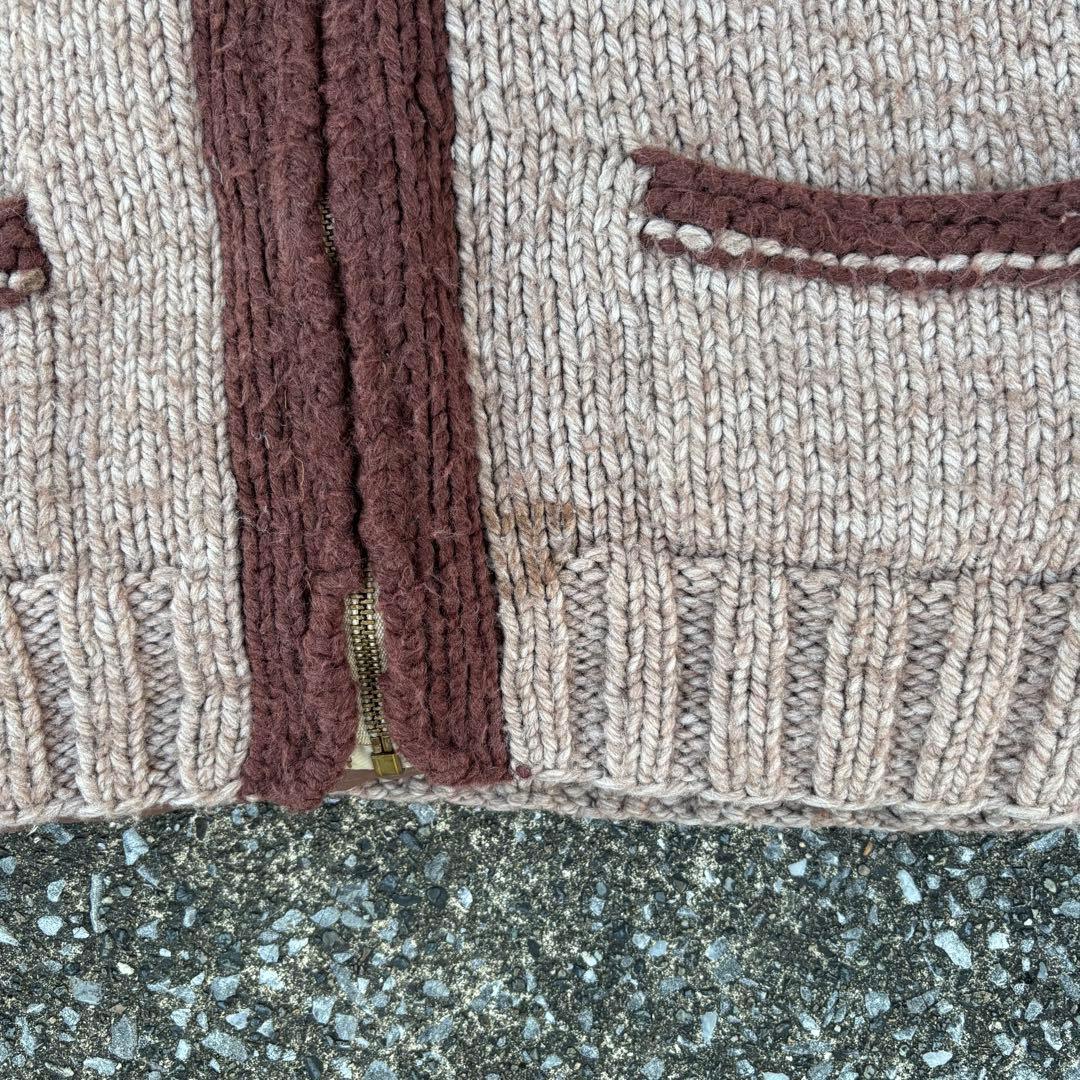 70年代 FROSTLINE カウチンセーター ライナーダウン付き タロンジップ