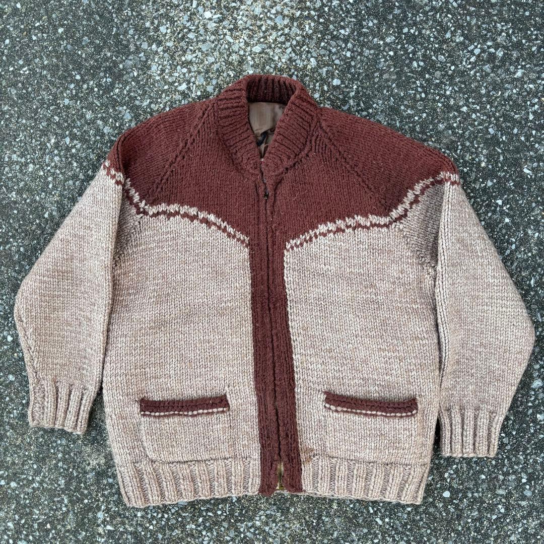 70年代 FROSTLINE カウチンセーター ライナーダウン付き タロンジップ