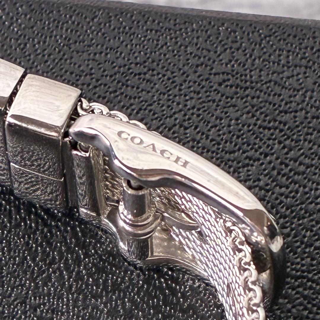 【未使用品級】COACH 腕時計 ラインストーン シルバー メッシュベルト