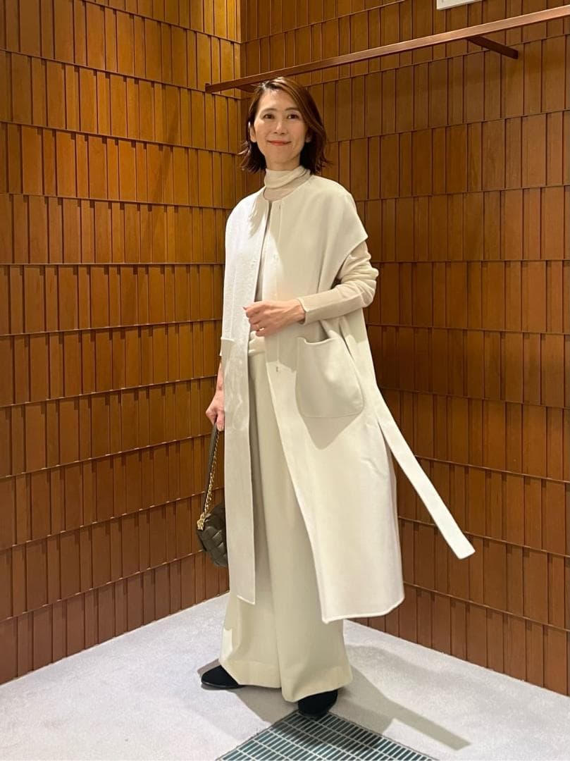 TOMORROWLAND 18万ウールカシミヤライトリバー ベルテッドロングジレ