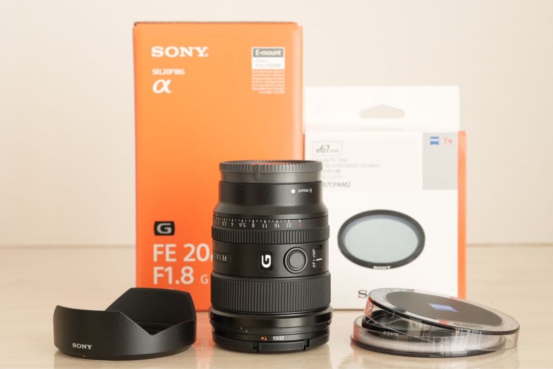 SONY FE 20mm F1.8 G (純正ZeissPLフィルター付き)美品