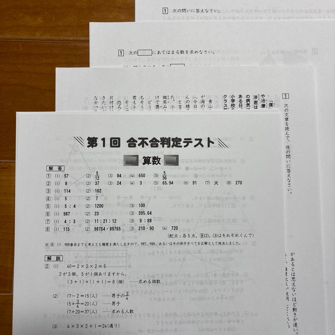 2025年度合不合判定テスト1年度分,結果資料集付き（男子）