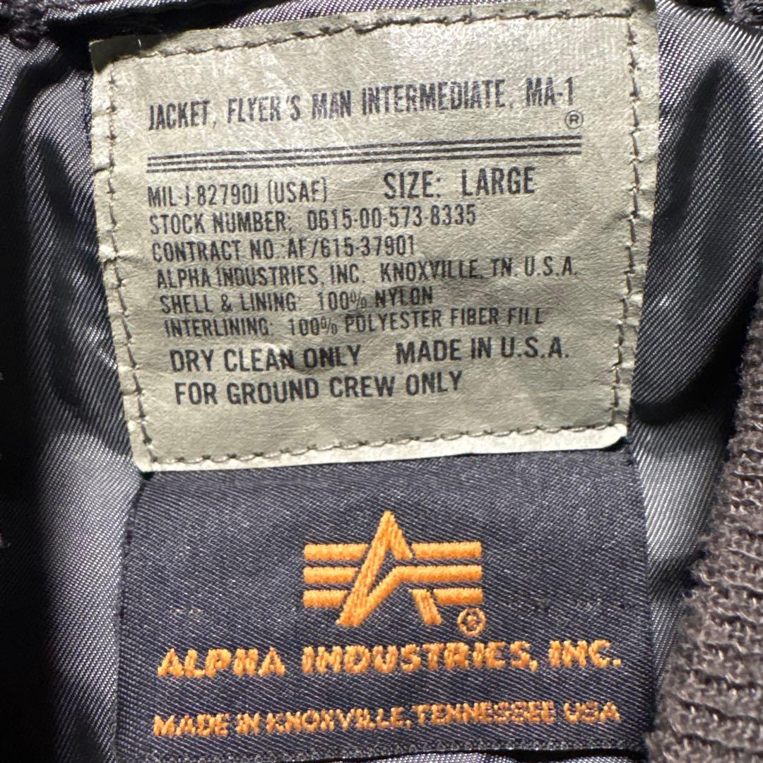 90s USA製　alpha ma-1 flight jacket 短丈　L