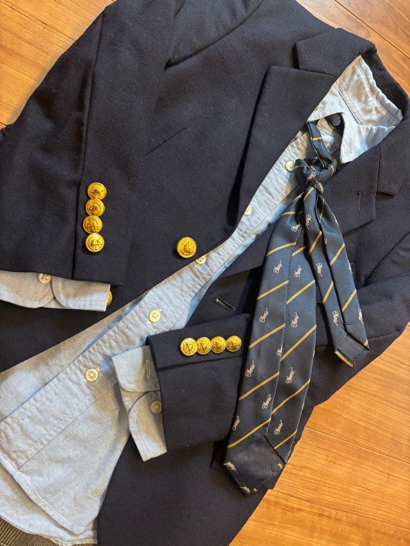 【ラルフローレン120cmスーツ5点】スーツ上下、ネクタイ、シャツ、靴20cm