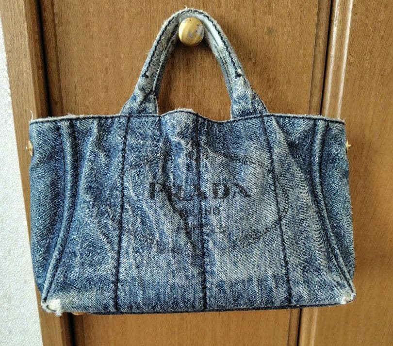 ♥*️様 PRADA　プラダ　 デニム　トートバッグ　カナパ