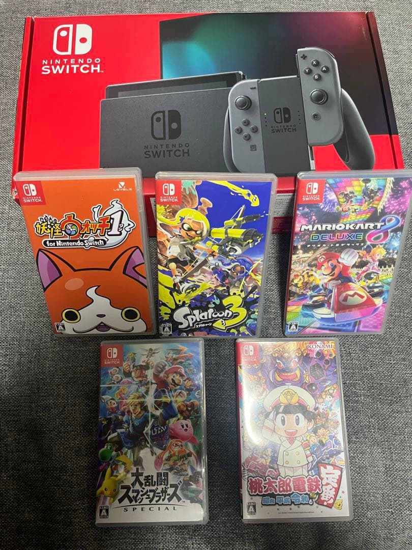 任天堂 Switch グレー 本体 + ゲーム5本セット