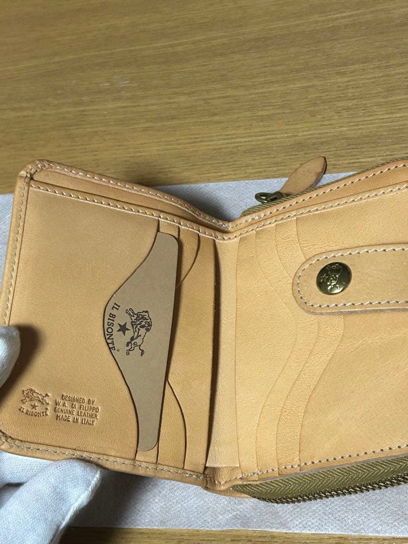 IL BISONTE 二つ折り財布 ナチュラルレザー