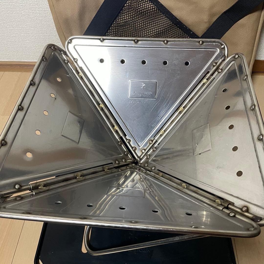 【美品】スノーピーク　焚き火台Mスターターセット　グリルブリッジ付