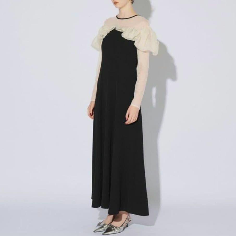 【DONOBAN / ANDRESD】 フリルフレア ドレス 結婚式 S