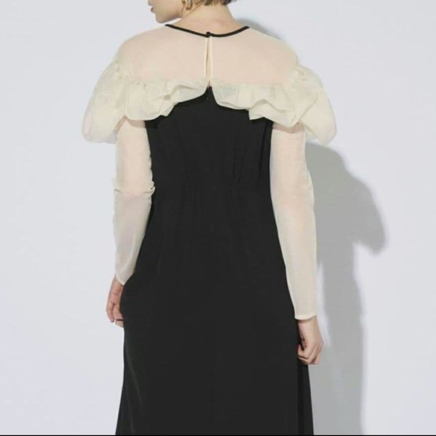 【DONOBAN / ANDRESD】 フリルフレア ドレス 結婚式 S