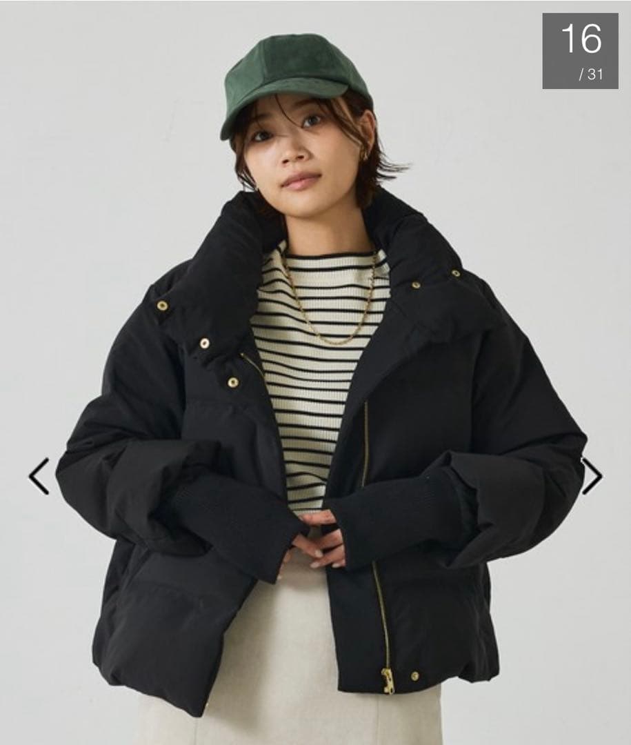 COCO❀abahouse mavie 袖リブシームレススタンドダウン４０