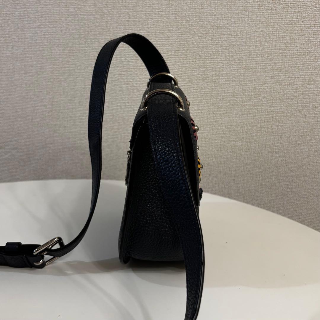 coach 花柄 レザー ショルダーバッグ