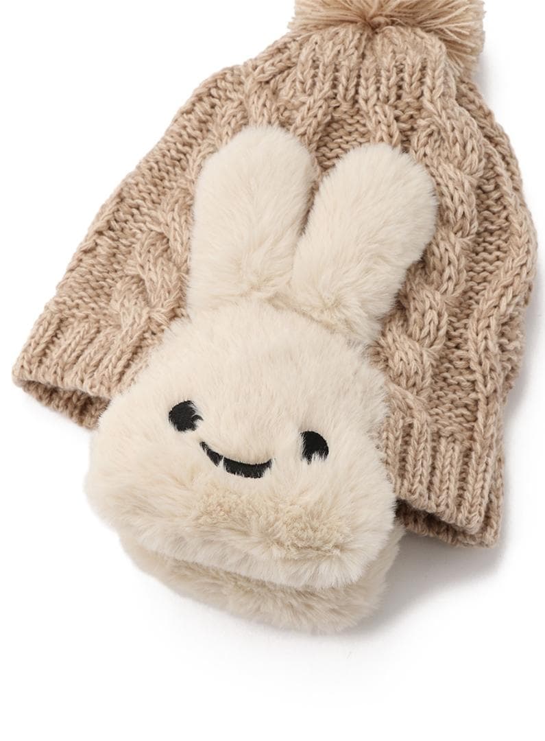 CUNE　キューン　ウサギが耳にいるニット帽　ベージュ　試着のみ