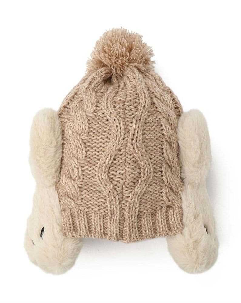 CUNE　キューン　ウサギが耳にいるニット帽　ベージュ　試着のみ