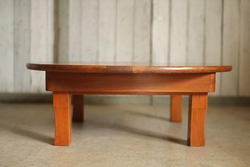 古い小ぶりな折り畳み丸テーブル　ちゃぶ台　古家具　古民家　古道具