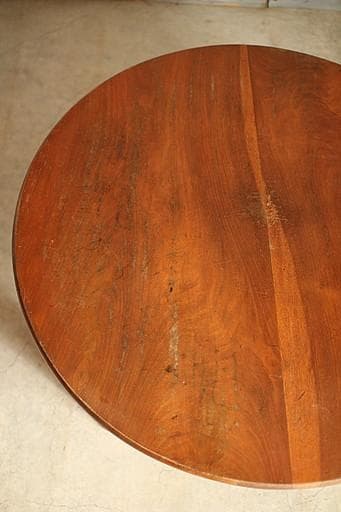 古い小ぶりな折り畳み丸テーブル　ちゃぶ台　古家具　古民家　古道具