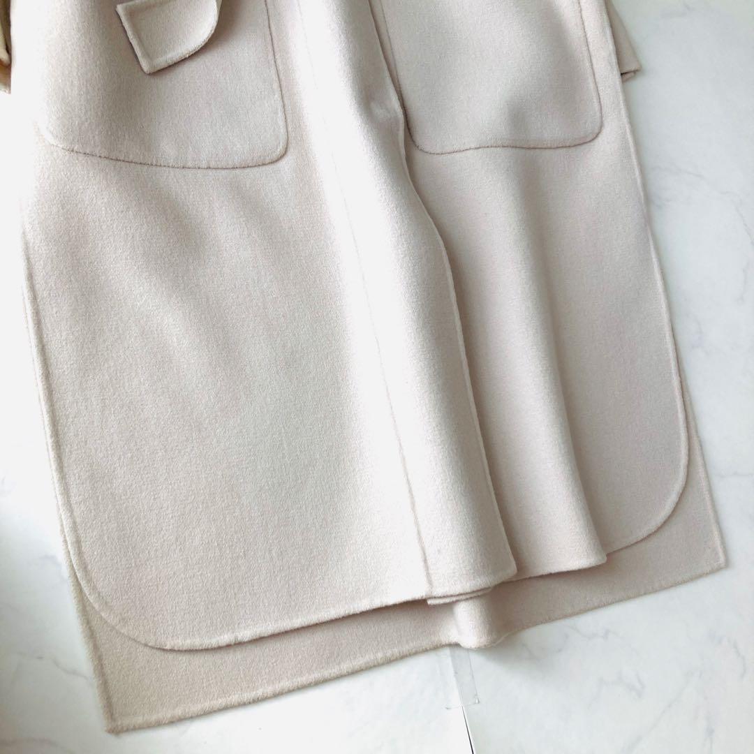 美品✨️マックスマーラ　クチートアマーノ　ノーカラー　ガウンコート　エクリュ　40