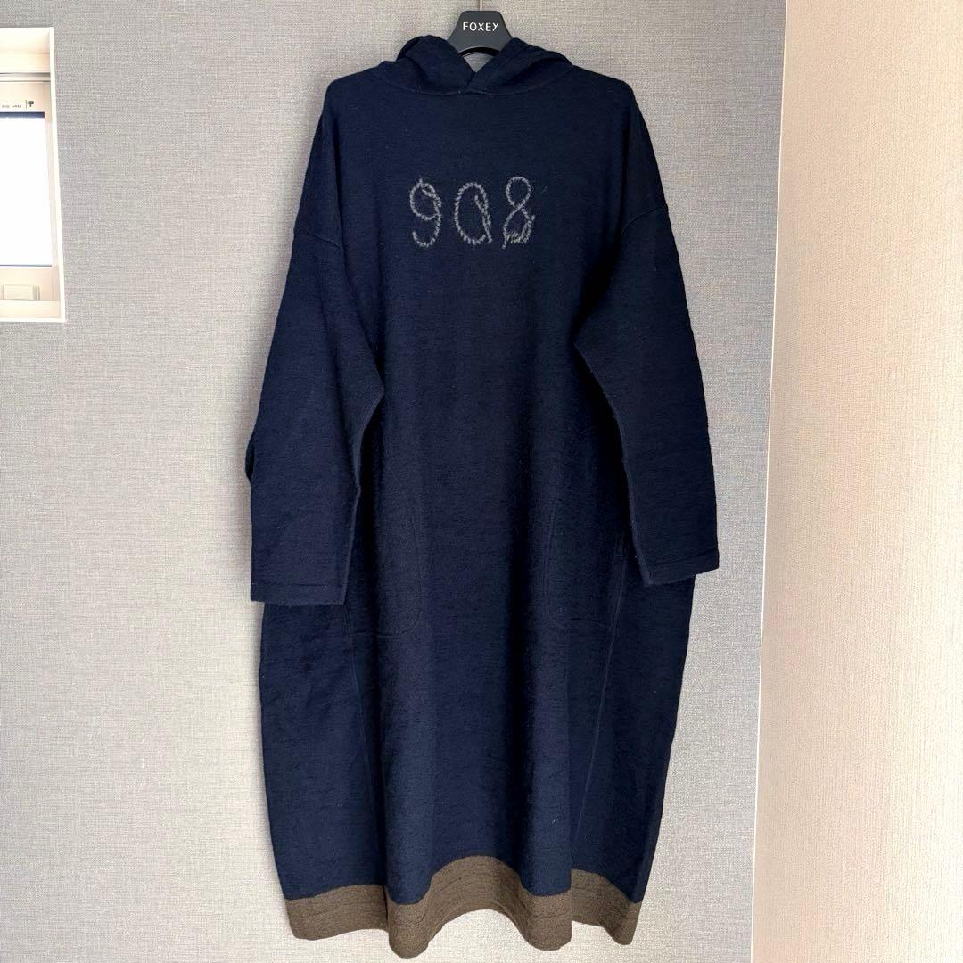 未使用級✨45R アルル縮絨のフードドレス フード付きニットワンピース FR