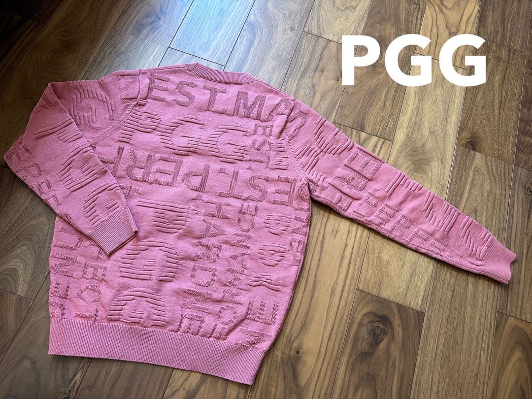 パーリーゲイツ　PGG ニット　サイズ５　メンズ　ピンク