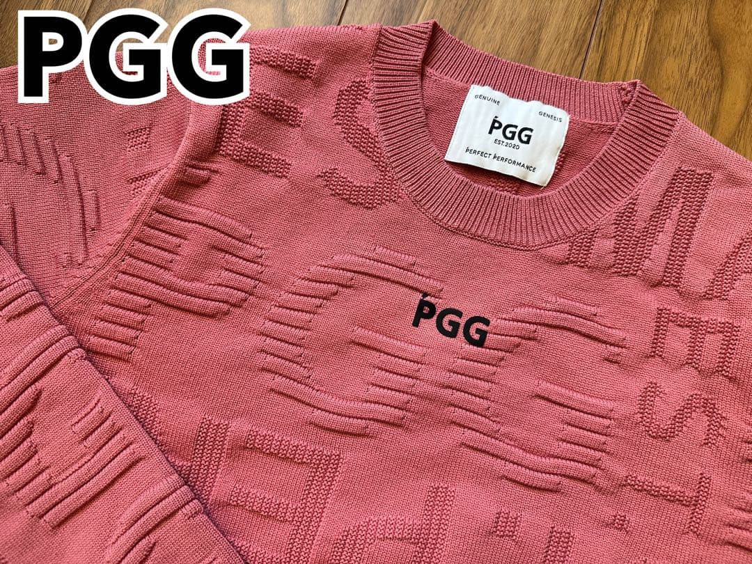 パーリーゲイツ　PGG ニット　サイズ５　メンズ　ピンク