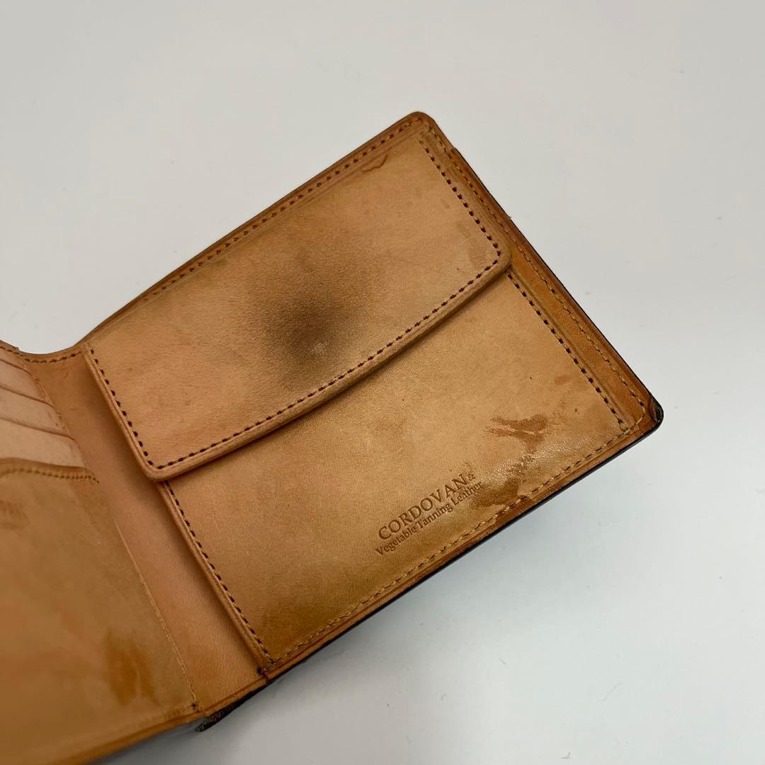 キプリス モルフォ コードバン 二つ折り財布 黒 本革 レザー ブラック